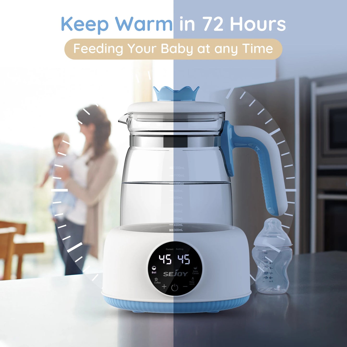 Sejoy Electric Kettle Baby Bottle Warmer