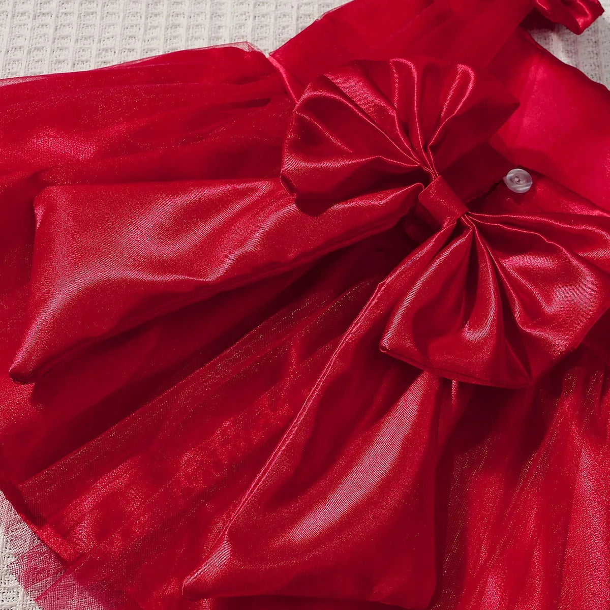 Newborn Photography Big Bow Mesh Dress with Headband
