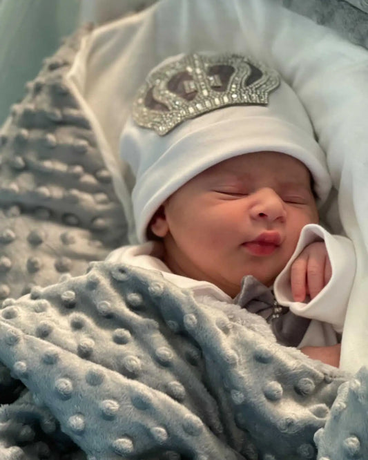 5-Piece Crown Layette with Blanket, Romper, Cap, Mittens, and Shoes