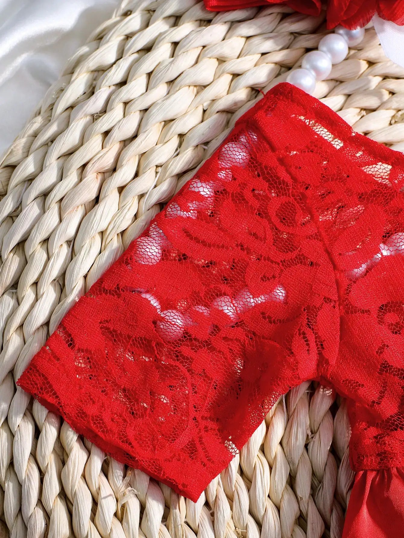 Newborn Photography  Bowknot Lace Dress with Floral Headband