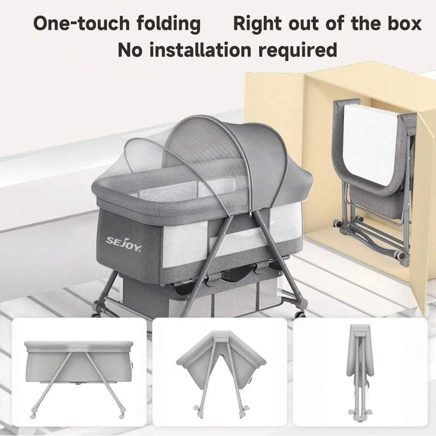Sejoy 3 in 1 Rocking Crib Baby Bassinet