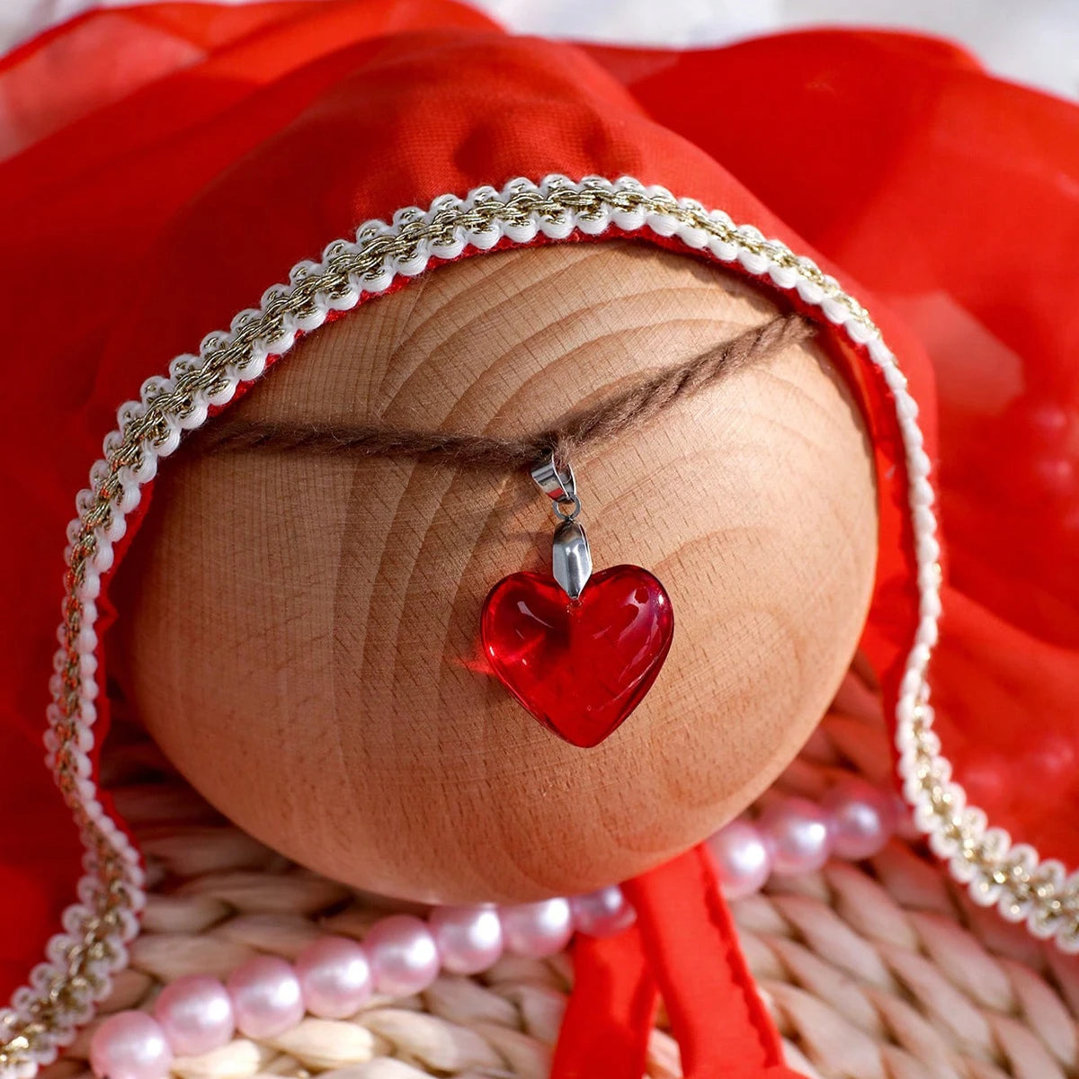 Newborn Photography 4-Piece Set with Top, Skirt, Headscarf, and Head Pendant