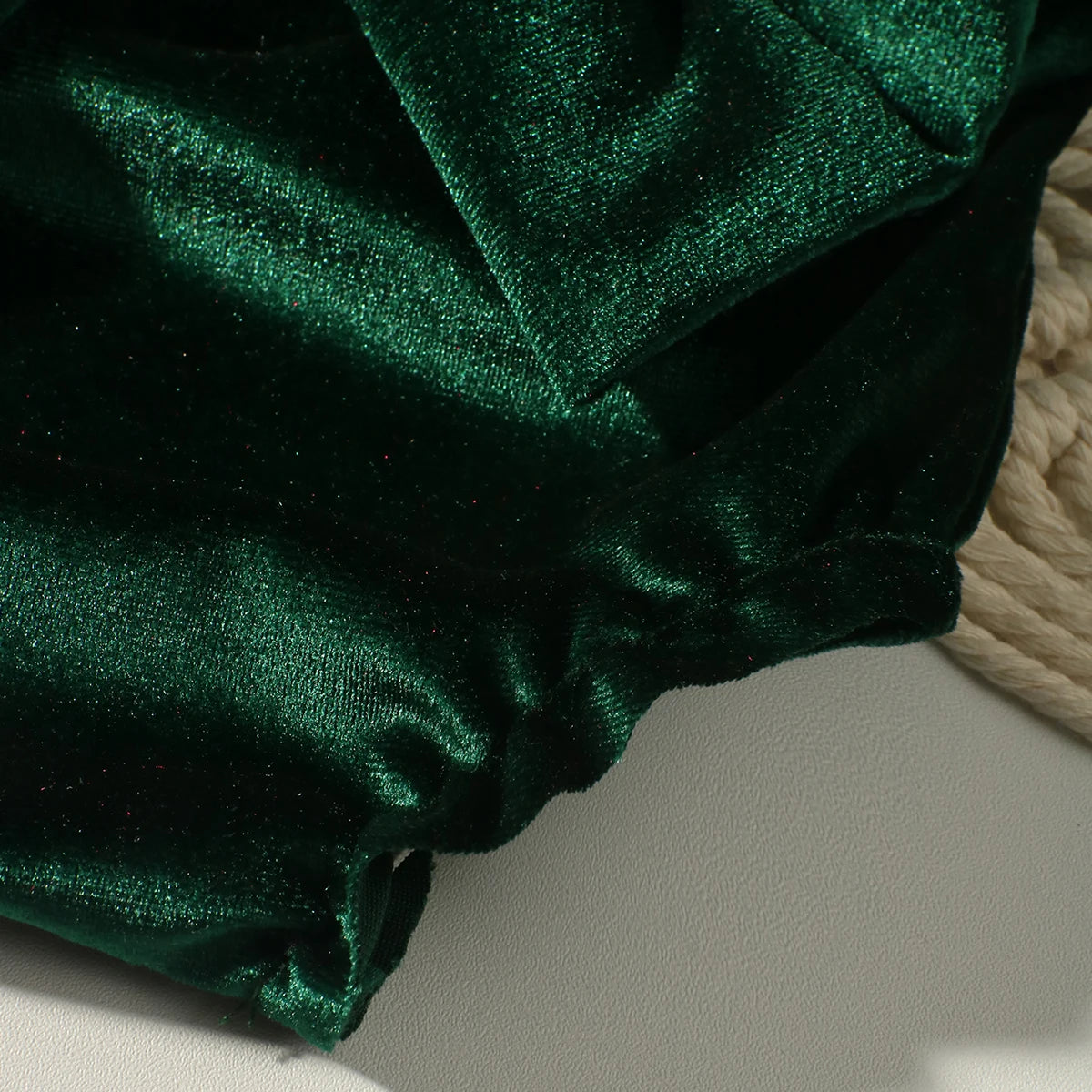 Newborn Photography Back Bow Velvet Romper With Headband