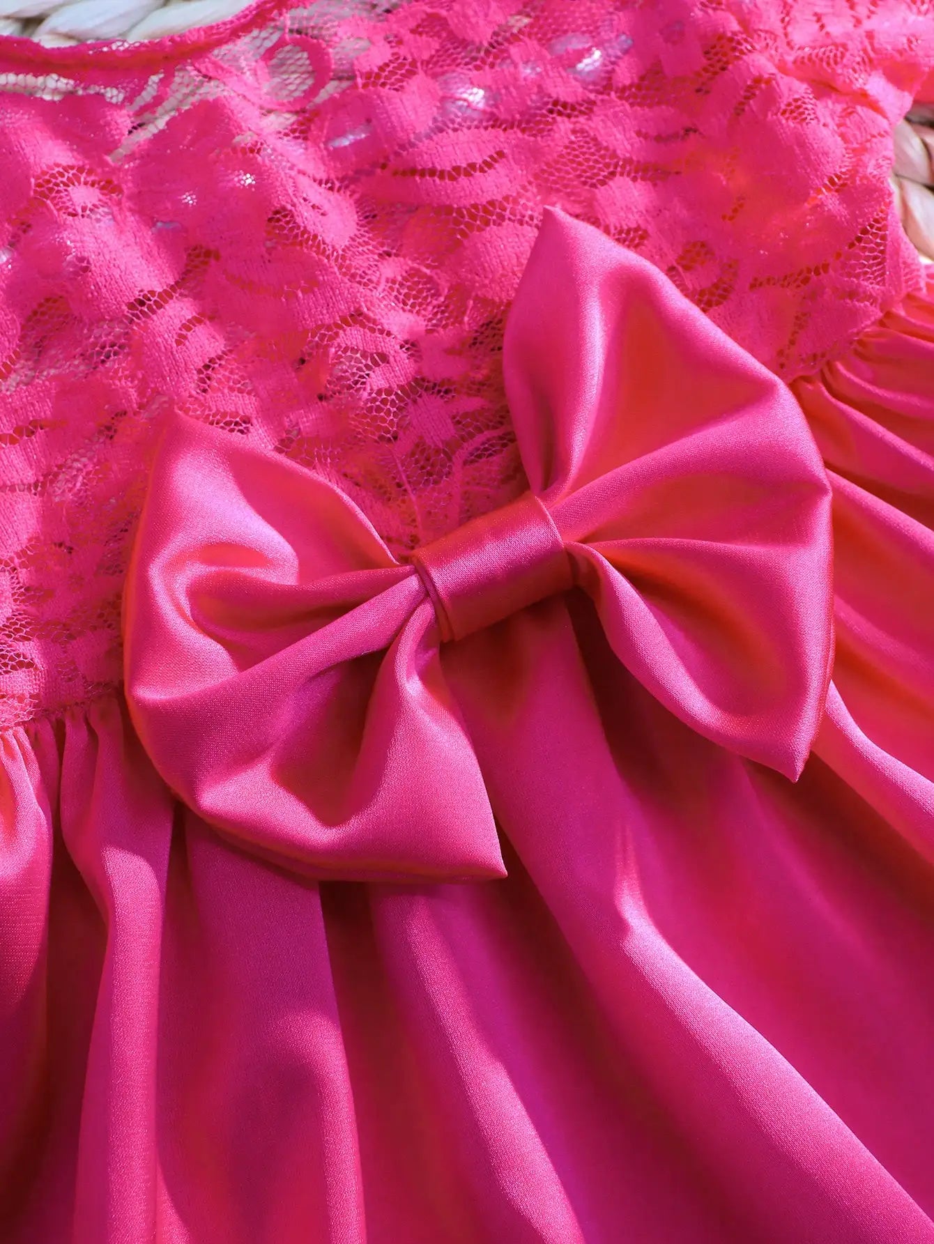 Newborn Photography  Bowknot Lace Dress with Floral Headband