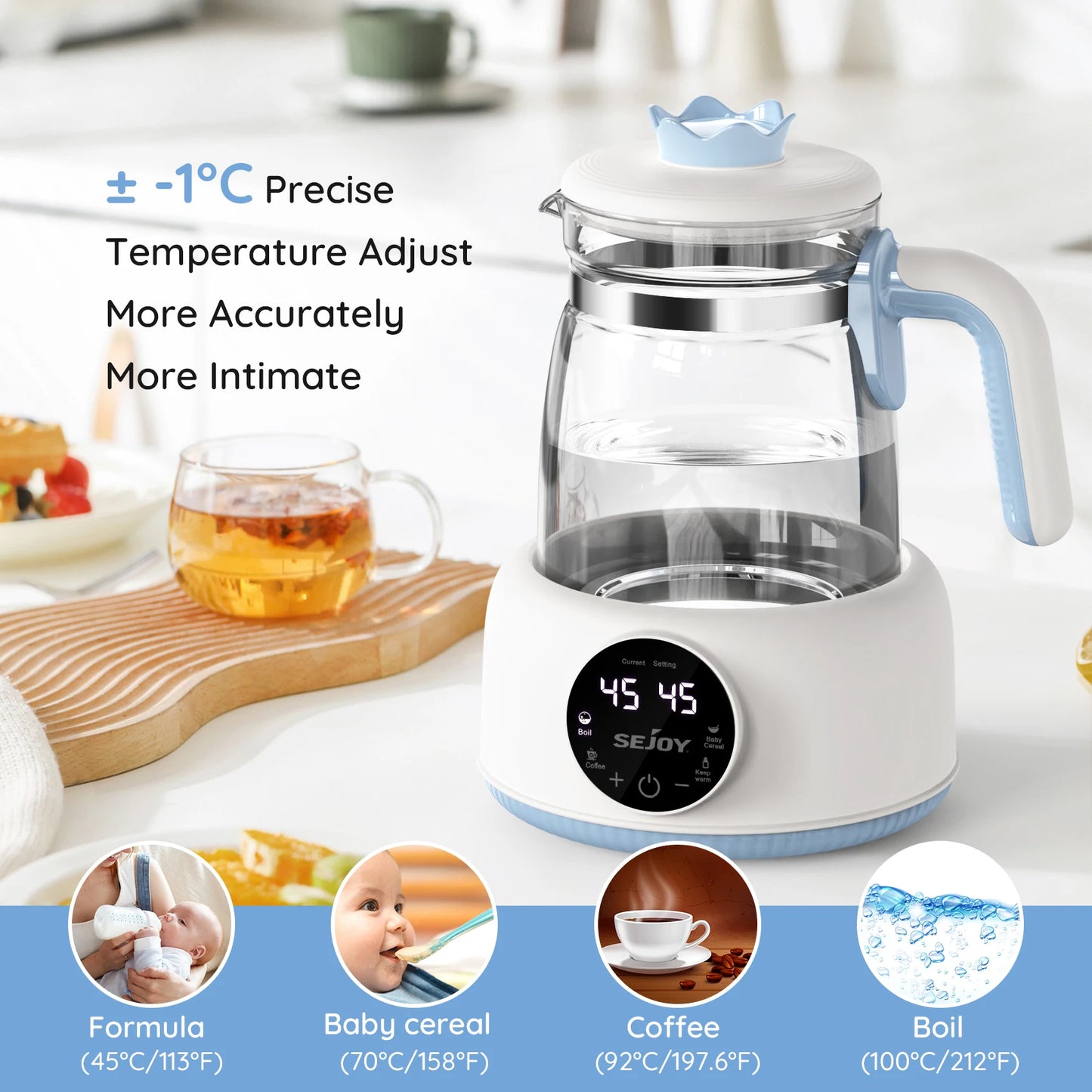 Sejoy Electric Kettle Baby Bottle Warmer