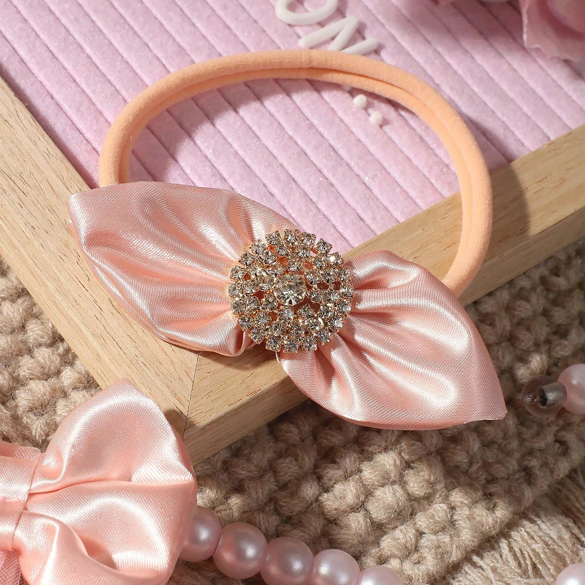 Newborn Photography Big Bow Mesh Dress with Headband